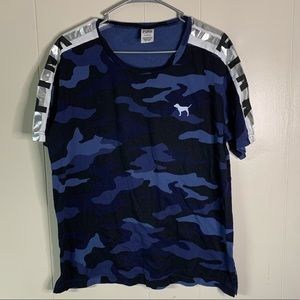 PINK blue camo tee